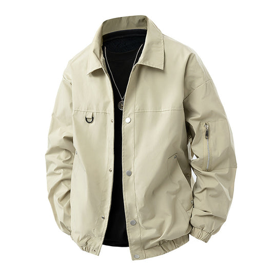 Herren Leichte Utility-Coachjacke mit Druckknopfverschluss, Ärmel-Reißverschluss & elastischem Saum Nord Taschen