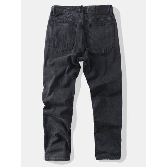 Herren Tapered Relaxed Denim-Jeans mit hoher Bundhöhe und cleaner Used-Optik Nord Taschen