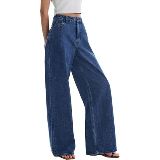 Damen Weite High-Waist-Hose mit fließendem Beinschnitt Nord Taschen