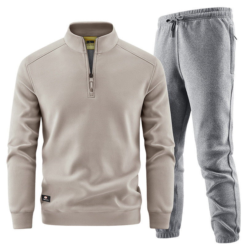 Herren Fleece-Trainingsset mit Stehkragen und Elastikbund Nord Taschen