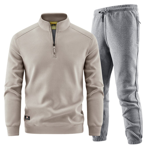 Herren Fleece-Trainingsset mit Stehkragen und Elastikbund Nord Taschen