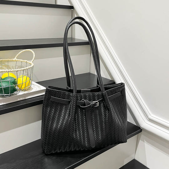 Damen Shopper-Tasche im geflochtenen Design mit stilvollen Akzenten Nord Taschen