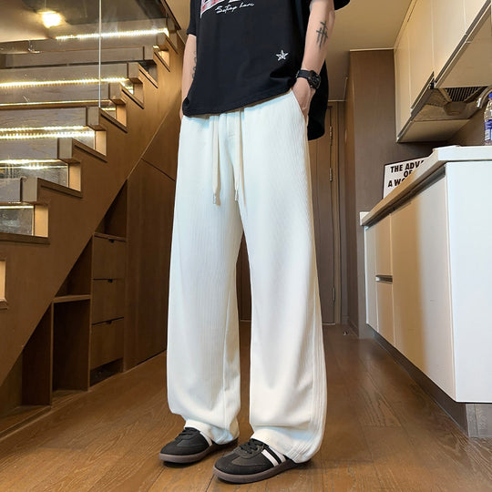 Herren Weite Relaxed Loungebundhose mit Tunnelzug und Eingrifftaschen Nord Taschen