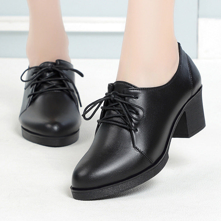 Damen Elegante Schnürschuhe mit bequemen Blockabsatz und modischem Obermaterial