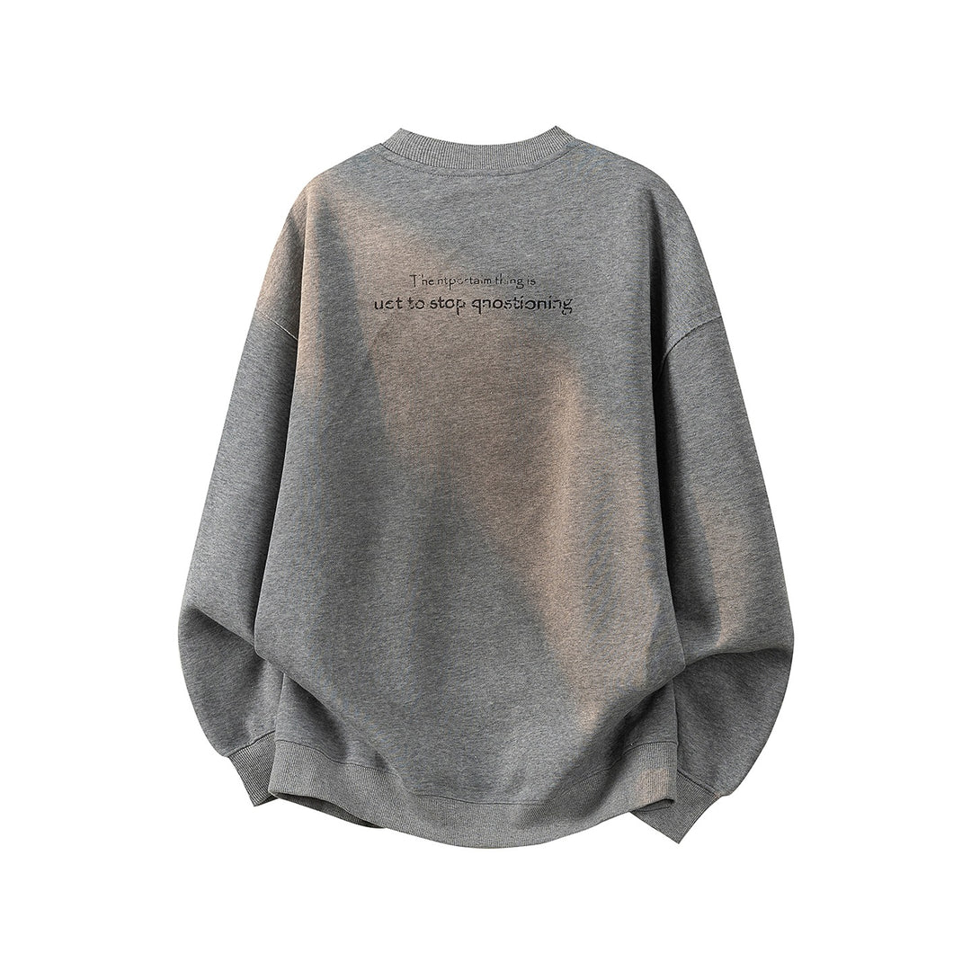Damen Oversize-Sweatshirt mit gesticktem Schriftzug, abgerundetem Saum & überschnittener Schulter Nord Taschen