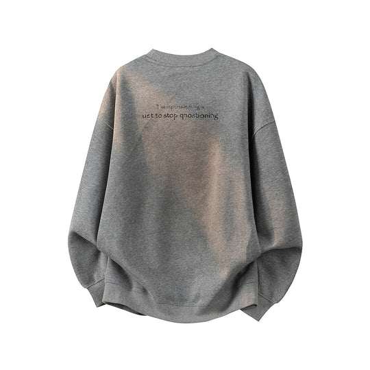 Damen Oversize-Sweatshirt mit gesticktem Schriftzug, abgerundetem Saum & überschnittener Schulter Nord Taschen