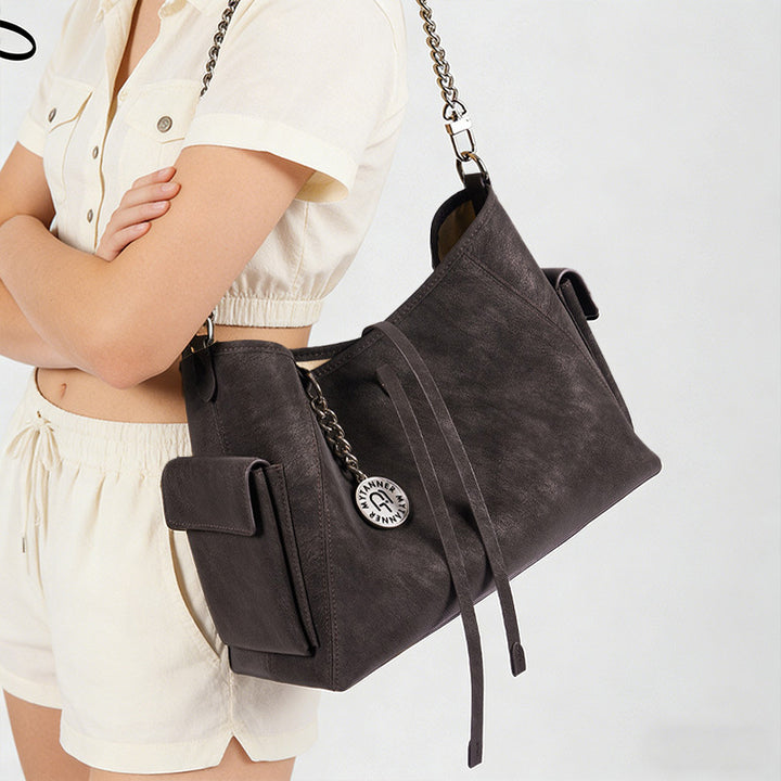 Damen modische Schultertasche aus hochwertigem Wildleder Nord Taschen