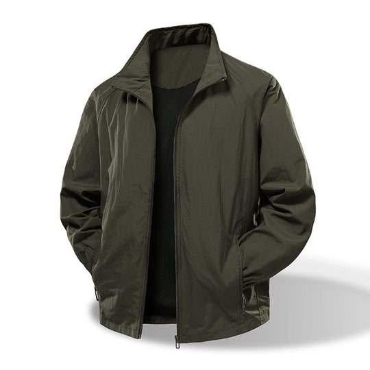 Herren Leichte Windbreaker-Outdoorjacke mit Stehkragen, Zweiwege-Reißverschluss und verdeckten Taschen Nord Taschen