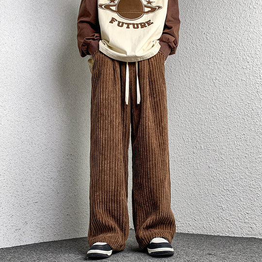 Damen Extraweite Cordhose mit Kordelzug, Rippenstruktur und weitem Bein Nord Taschen