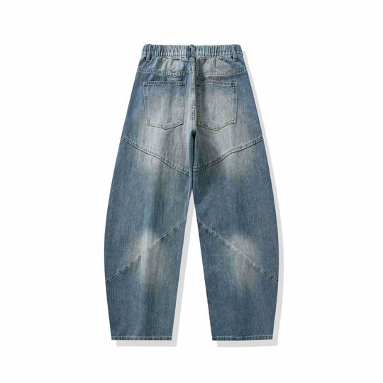 Damen Hochtaillierte Relaxed-Fit Jeanshose mit dekorativen Teilungsnähten und großzügigen Eingrifftaschen Nord Taschen