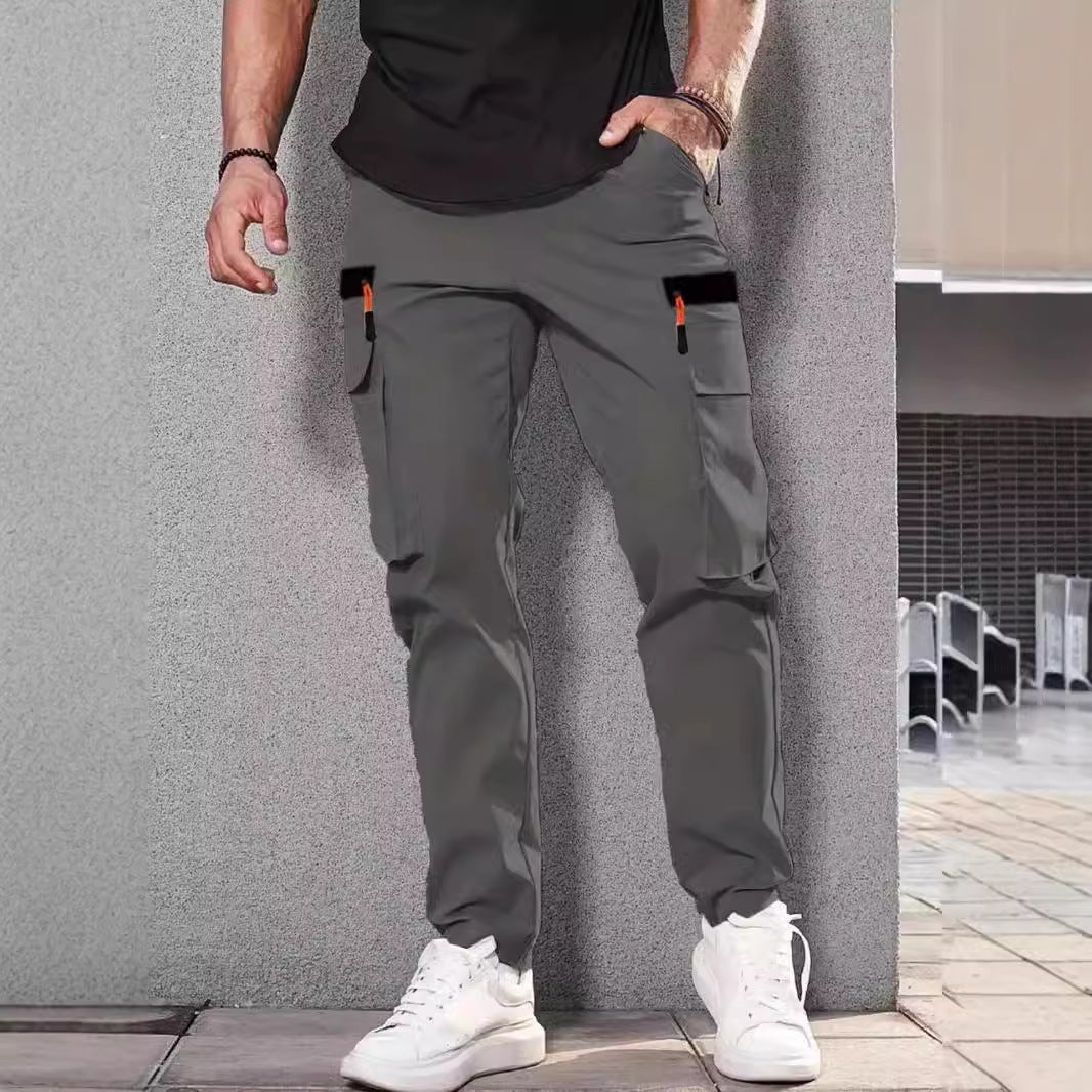 Herren Slim‑Tapered Utility‑Cargohose mit elastischem Bund, Kordelzug & Mehrfachklapptaschen Nord Taschen