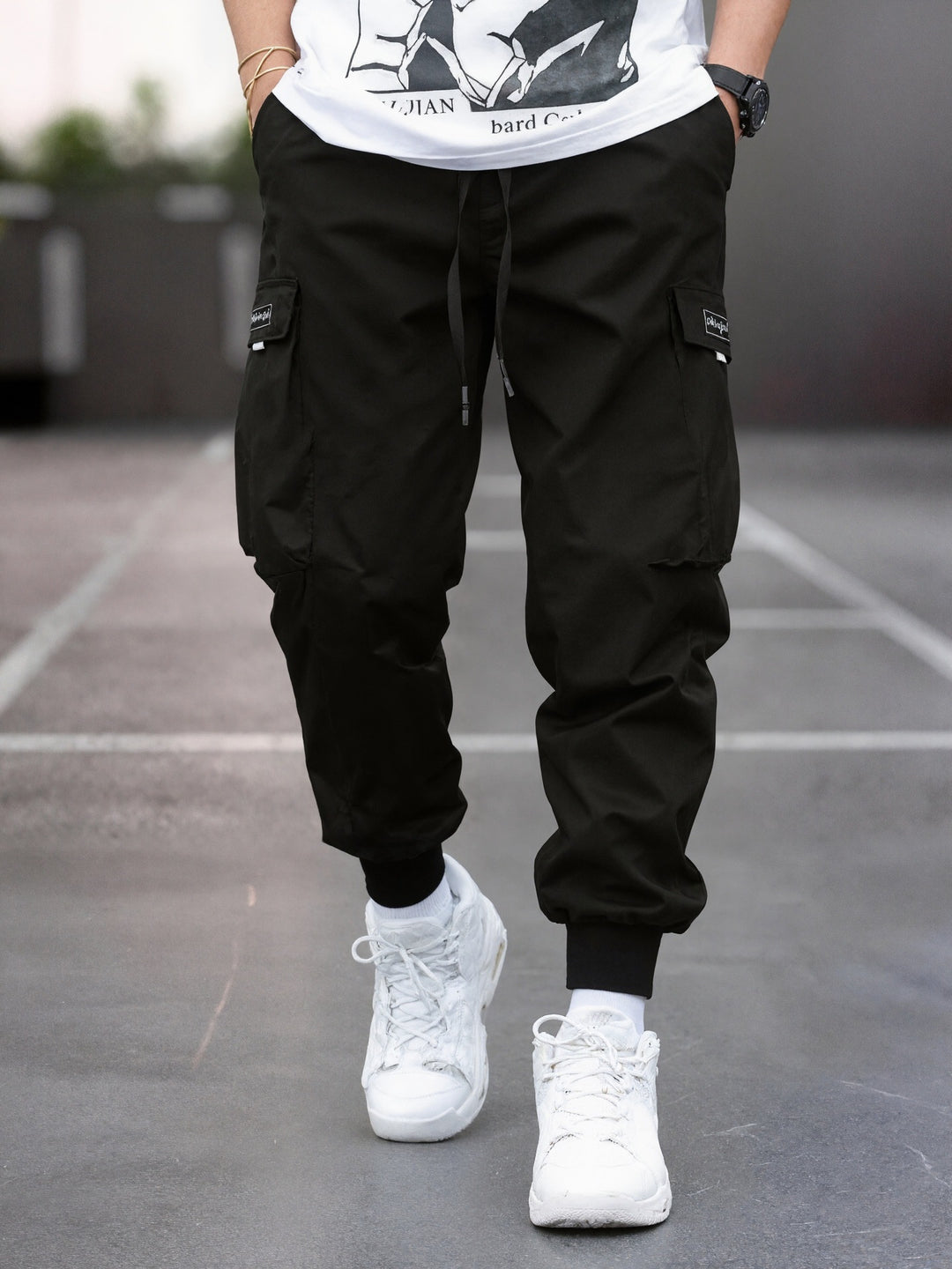 Herren Tapered Cargo-Joggerhose mit elastischem Tunnelzug, verstärkten Klappentaschen & gerippten Knöchelbündchen Nord Taschen