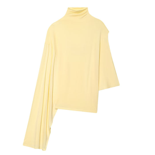 Damen Asymmetrisches Drapiertes Cape-Top mit Rollkragen und One-Shoulder-Ärmel Nord Taschen