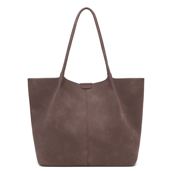 Damen Großzügige Tragetasche mit elegantem Suede-Finish und praktischem Druckverschluss Nord Taschen