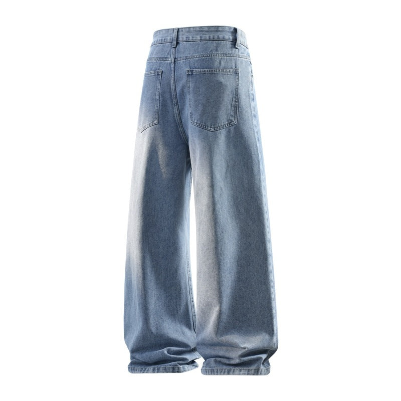 Damen Weite hochtaillierte Baggy-Jeans im Vintage-Look mit extra weitem Bein Nord Taschen