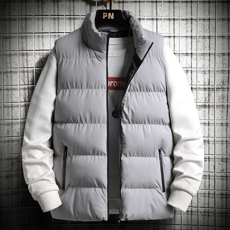 Herren Gepolsterte Steppweste im Layering-Look mit hohem Stehkragen und Reißverschlusstaschen Nord Taschen