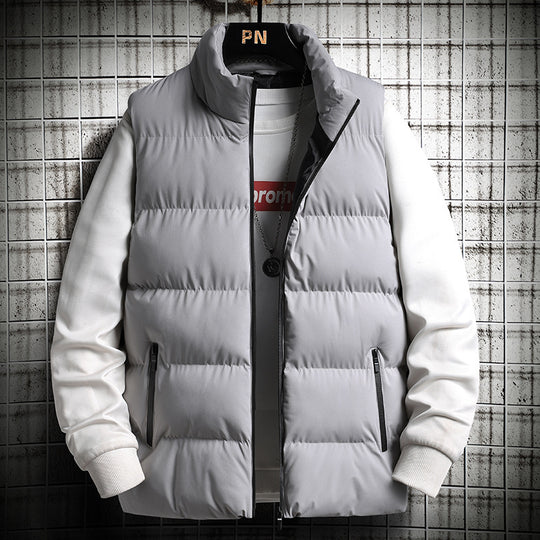 Herren Gepolsterte Steppweste im Layering-Look mit hohem Stehkragen und Reißverschlusstaschen Nord Taschen