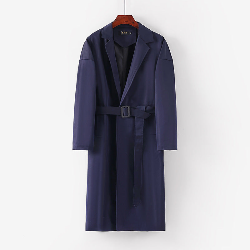 Damen Longline Trenchcoat mit Taillengürtel und fallendem Revers Nord Taschen