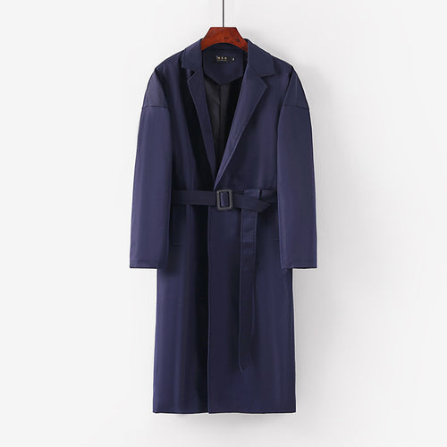Damen Longline Trenchcoat mit Taillengürtel und fallendem Revers Nord Taschen