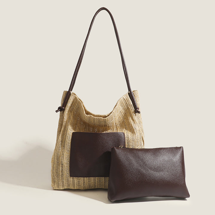 Damen Hobo-Tasche aus hochwertigem Gewebe mit schickem Lederakzent Nord Taschen