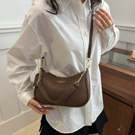 Damen Hobo-Tasche aus strukturiertem Kunstleder mit elegantem Kettenhenkel Nord Taschen