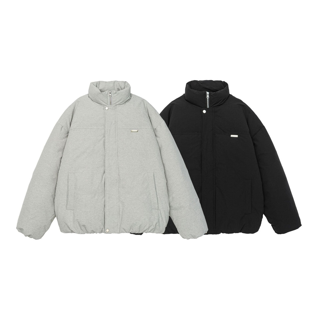 Damen Kurz geschnittene Oversize Steppjacke mit hohem Stehkragen und verdecktem Reißverschluss Nord Taschen