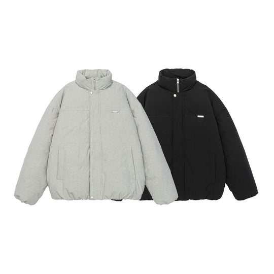 Damen Kurz geschnittene Oversize Steppjacke mit hohem Stehkragen und verdecktem Reißverschluss Nord Taschen