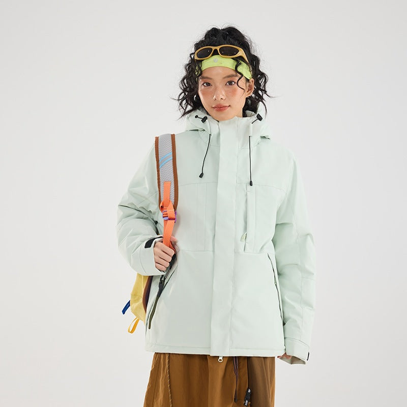 Damen Wattierte Winterjacke mit Kapuze, wasserabweisend und winddicht Nord Taschen