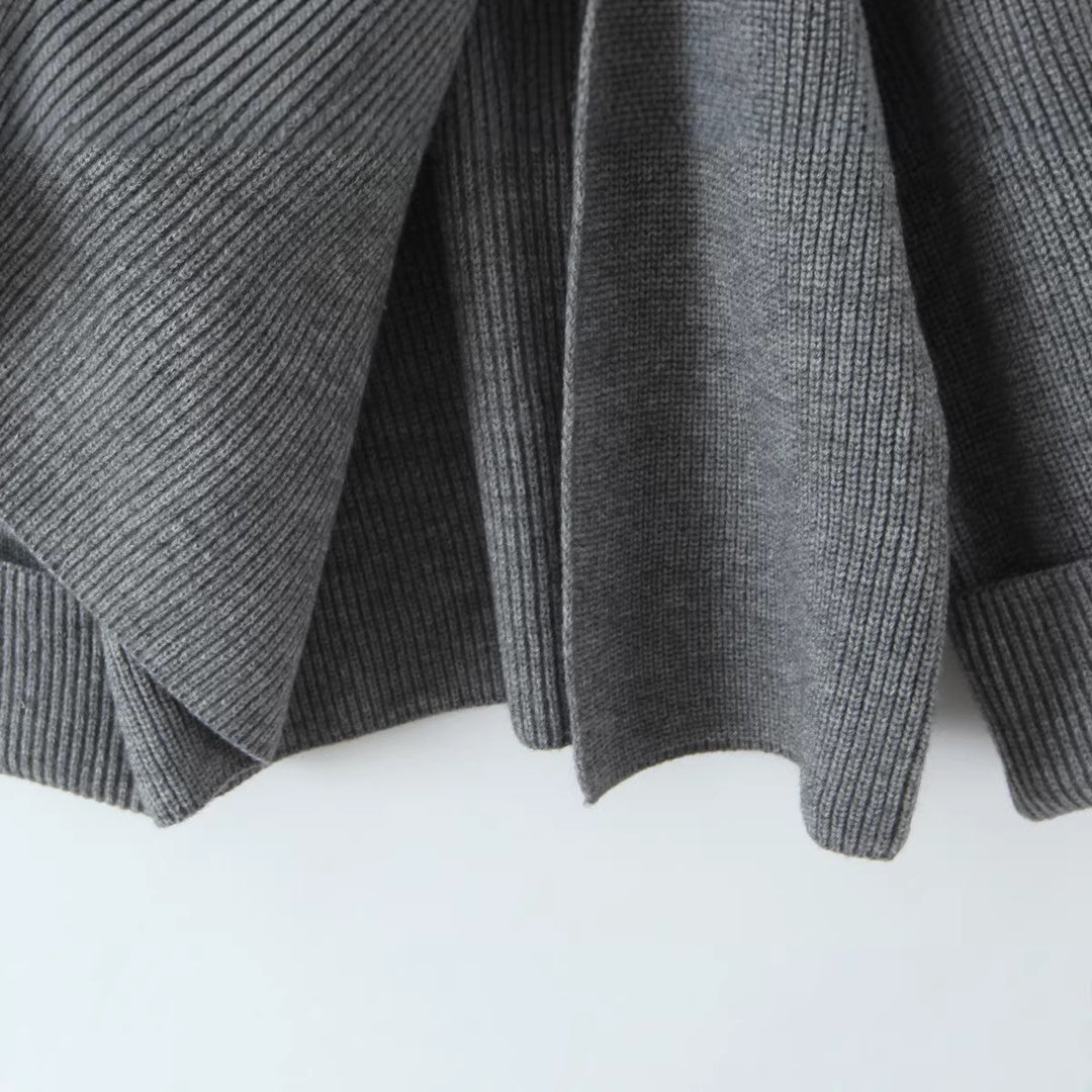 Damen Oversized Rollkragen‑Strickpullover mit Rippstruktur Nord Taschen
