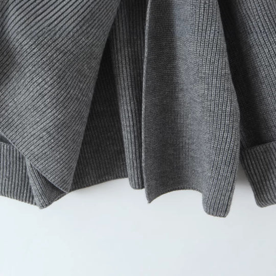 Damen Oversized Rollkragen‑Strickpullover mit Rippstruktur Nord Taschen