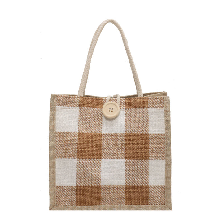 Damen Jute-Tasche im modernen Karomuster Nord Taschen