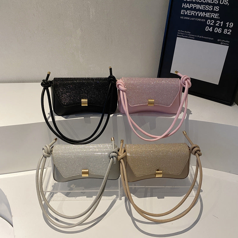 Damen Abendhandtasche mit funkelndem Obermaterial und elegantem Knopfverschluss Nord Taschen