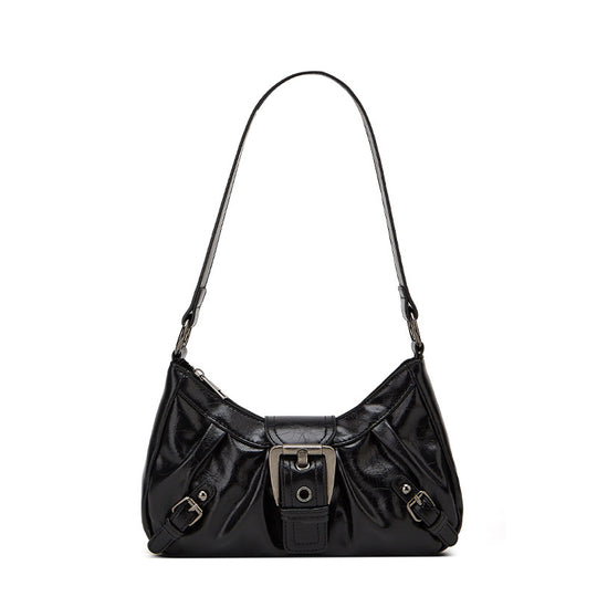 Damen Hobo-Tasche mit eleganter Faltenstruktur und glänzendem Buckle-Detail Nord Taschen