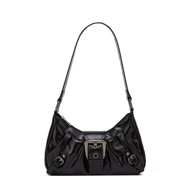Damen Hobo-Tasche mit eleganter Faltenstruktur und glänzendem Buckle-Detail Nord Taschen