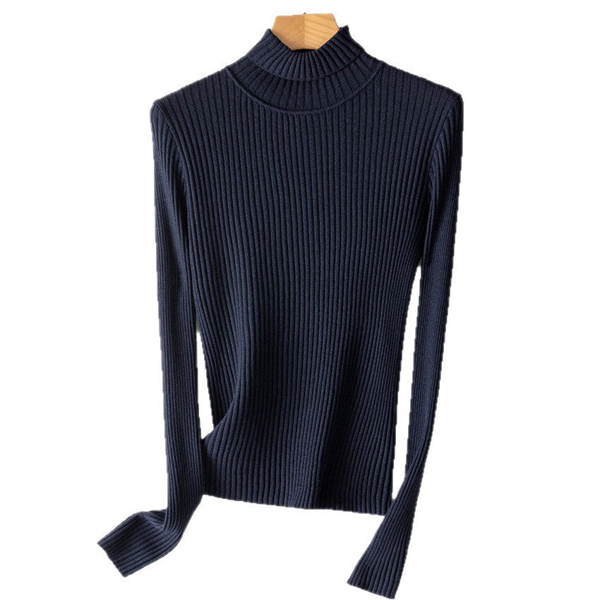 Damen Figurnaher Feiner Rippstrick-Rollkragenpullover mit Stretch-Finish Nord Taschen