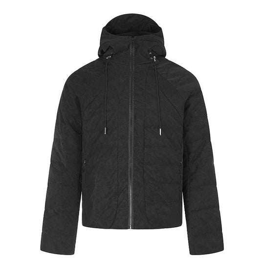 Herren wattierte Kurz-Steppjacke mit Kapuze, Tunnelzug und durchgehendem Reißverschluss Nord Taschen