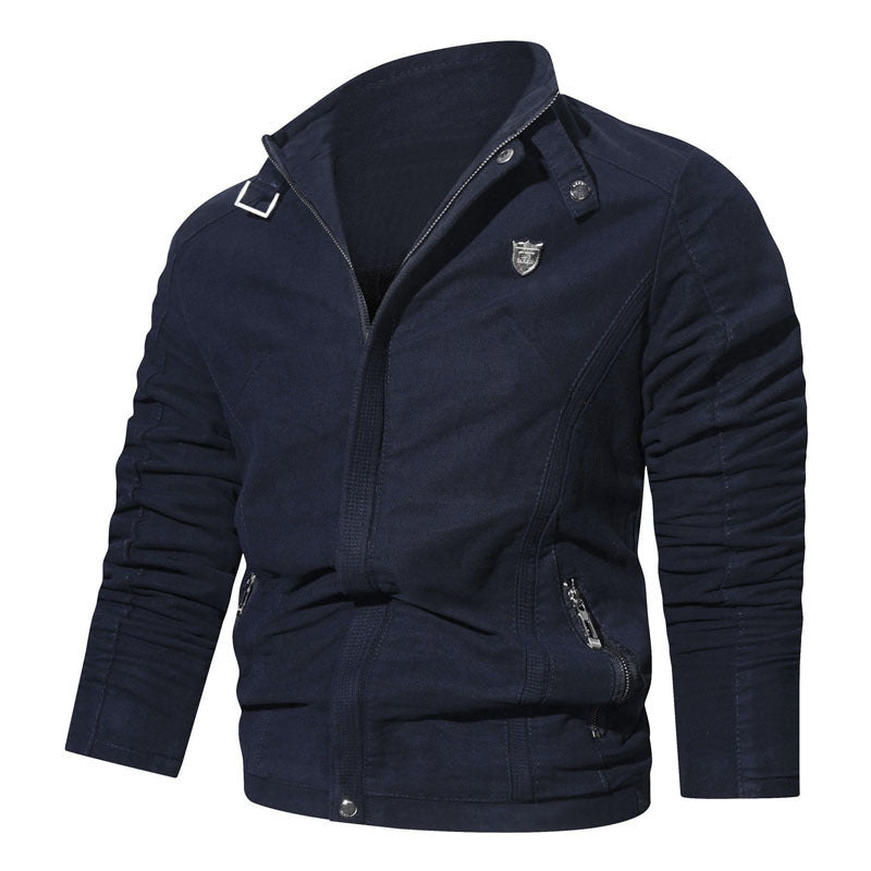Herren Wildleder-Optik Zip-Blouson im Worker-Cut mit Stehkragen Nord Taschen