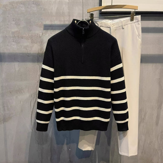 Herren Modischer Strickpullover mit Stehkragen Nord Taschen