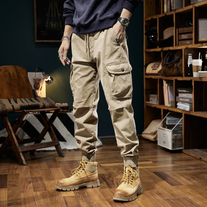 Herren Militärisch inspirierte Cargo-Joggerhose mit Tunnelzugbund und Klapp-Utility‑Taschen Nord Taschen