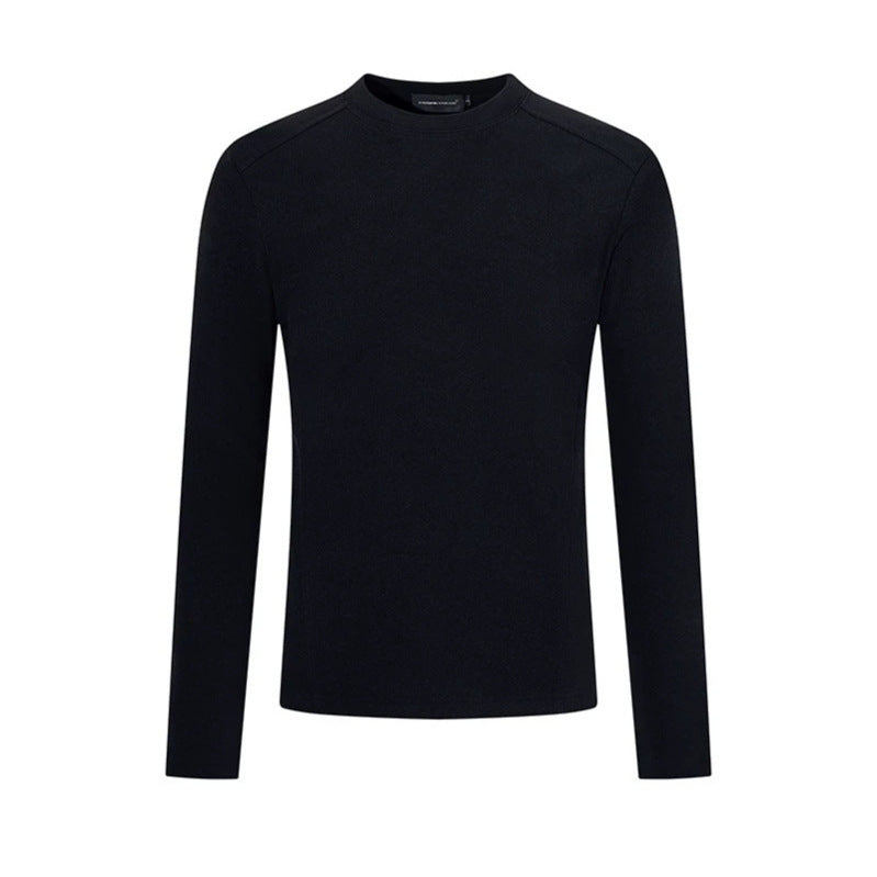 Herren Atmungsaktives Slim-Fit Feinstrick-Langarmshirt mit Rundhals Nord Taschen