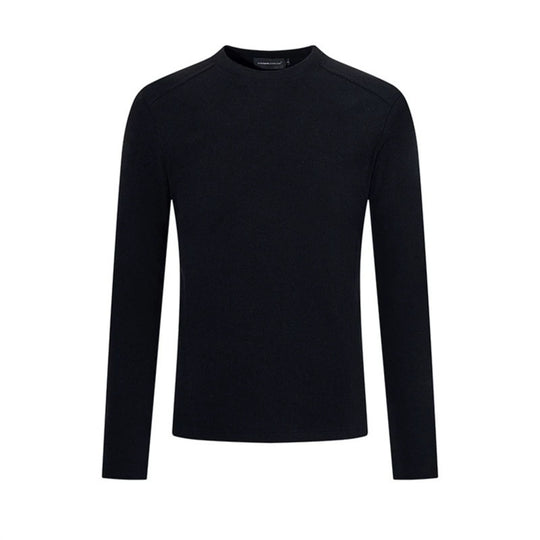 Herren Atmungsaktives Slim-Fit Feinstrick-Langarmshirt mit Rundhals Nord Taschen