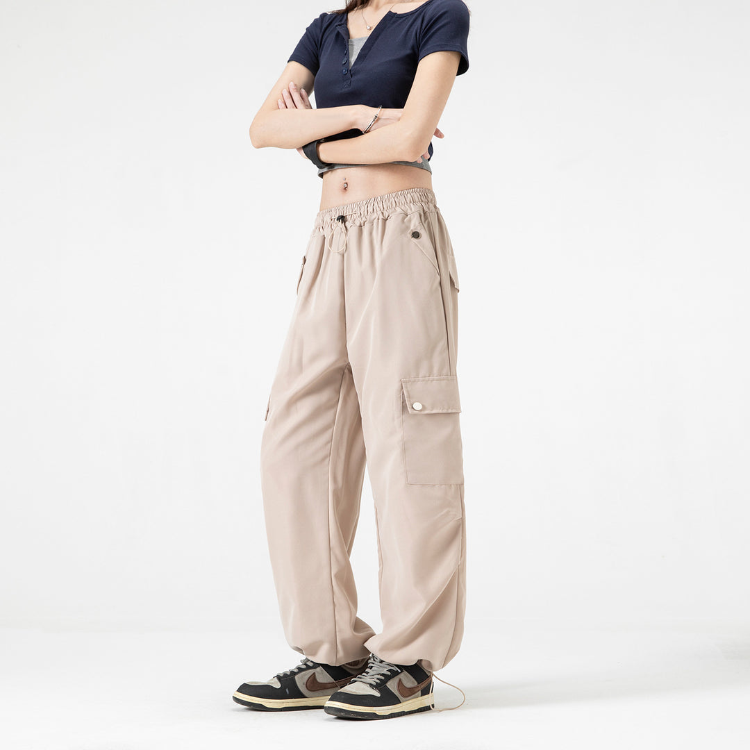 Damen Baggy-Cargo-Hose mit Tunnelzugbund, großen Klappentaschen und verstellbarem Saum Nord Taschen