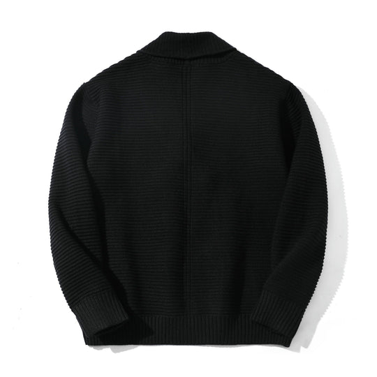 Damen Doppelreihige Strickcardigan mit Schalkragen und Strukturstrick Nord Taschen