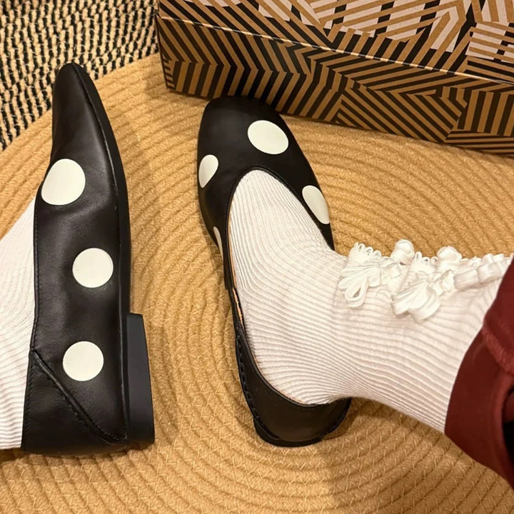 Damen Ballerinas mit modischem Punktedesign und flexibler Sohle