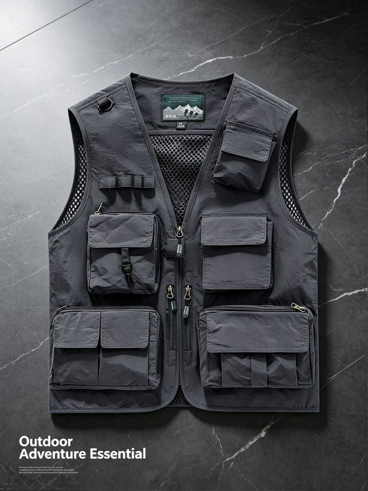 Unisex nan multifunktionale Outdoorweste mit zahlreichen Taschen und Netzfutter