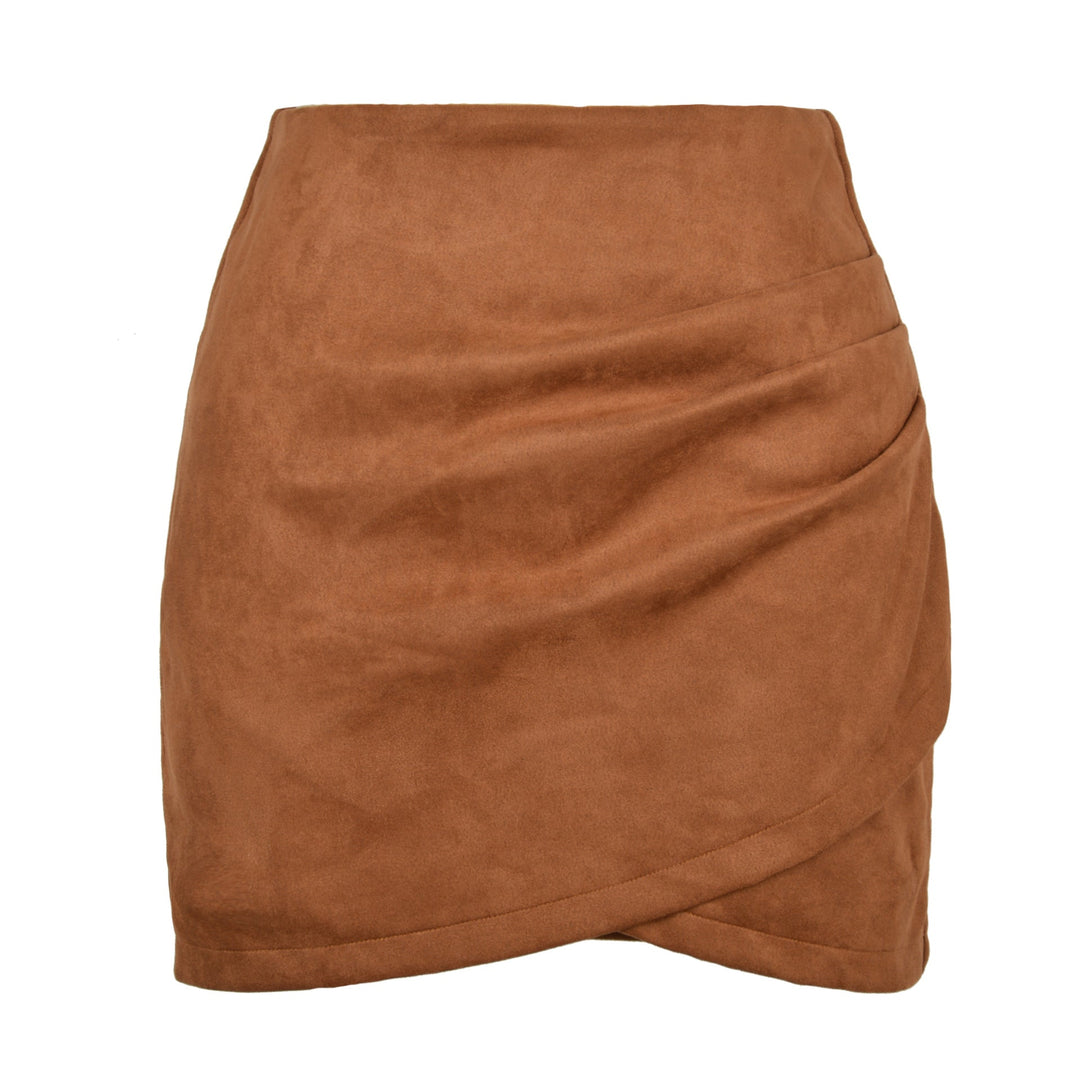 Damen High-Waist Wickelrock aus samtigem Mikrofaser