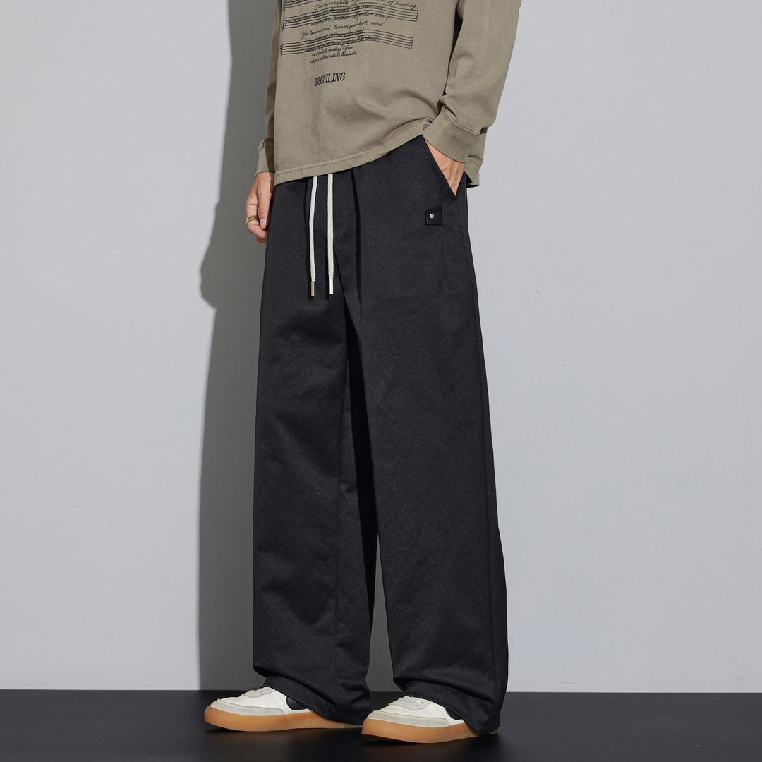 Herren Weite Relaxed‑Fit Stoffhose mit Tunnelzug & Bügelfalte Nord Taschen