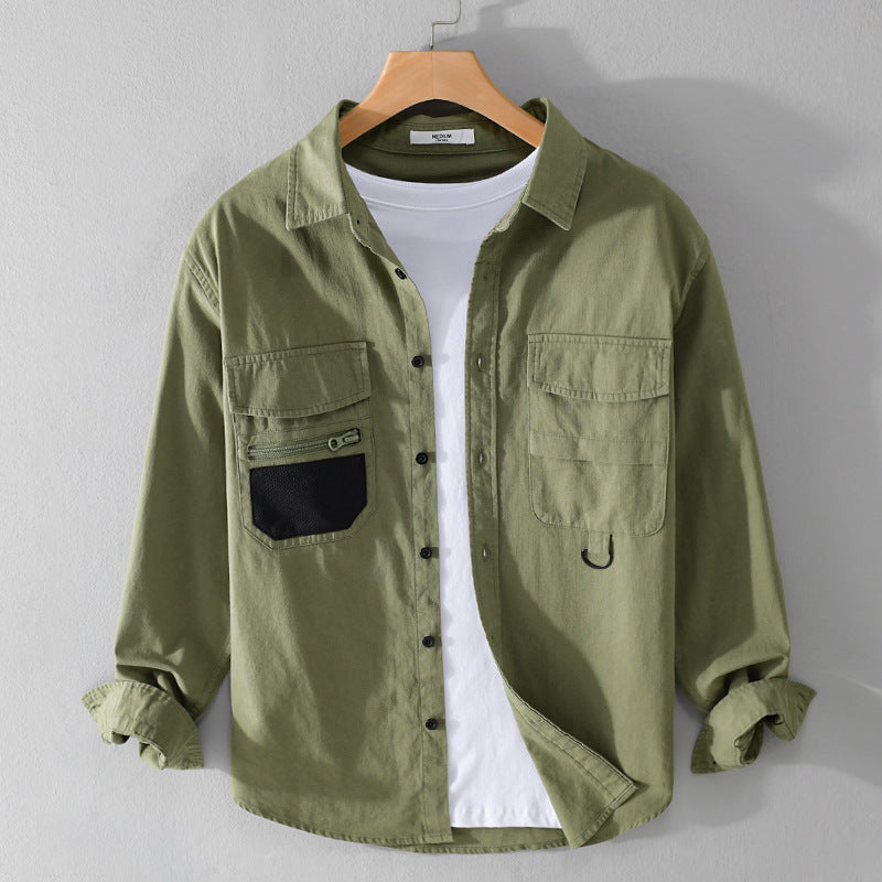 Herren Utility-Overshirt aus Baumwollmix mit Mehrfachtaschen und D-Ring Nord Taschen