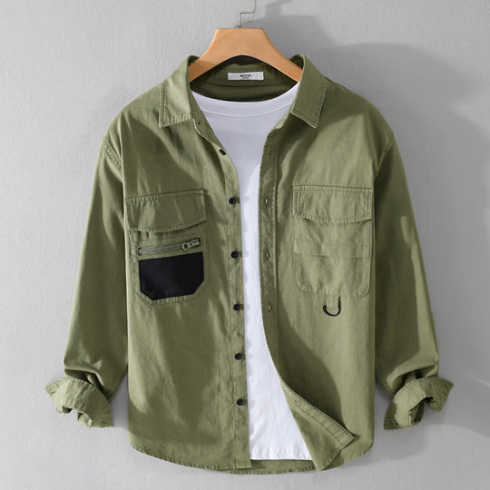 Herren Utility-Overshirt aus Baumwollmix mit Mehrfachtaschen und D-Ring Nord Taschen