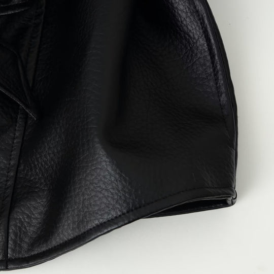 Damen Kurzblazer aus veganem Leder mit Schalkragen und Taillenbindegürtel Nord Taschen